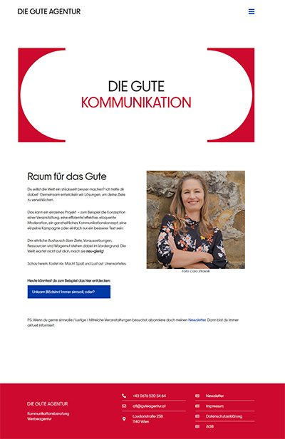 Screenshot zur Website „Die Gute Agentur“